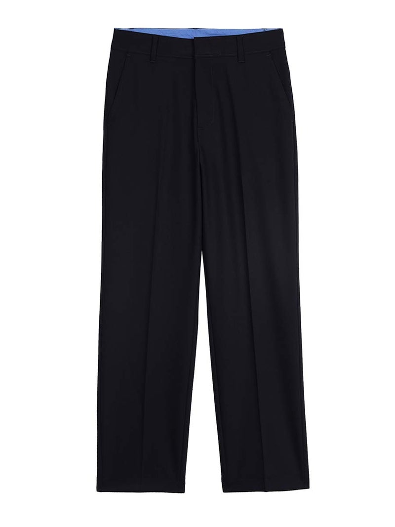 IZOD Boys' Big Bi-Stretch Flat Front Dress Pant, Blue Indigo, 14
